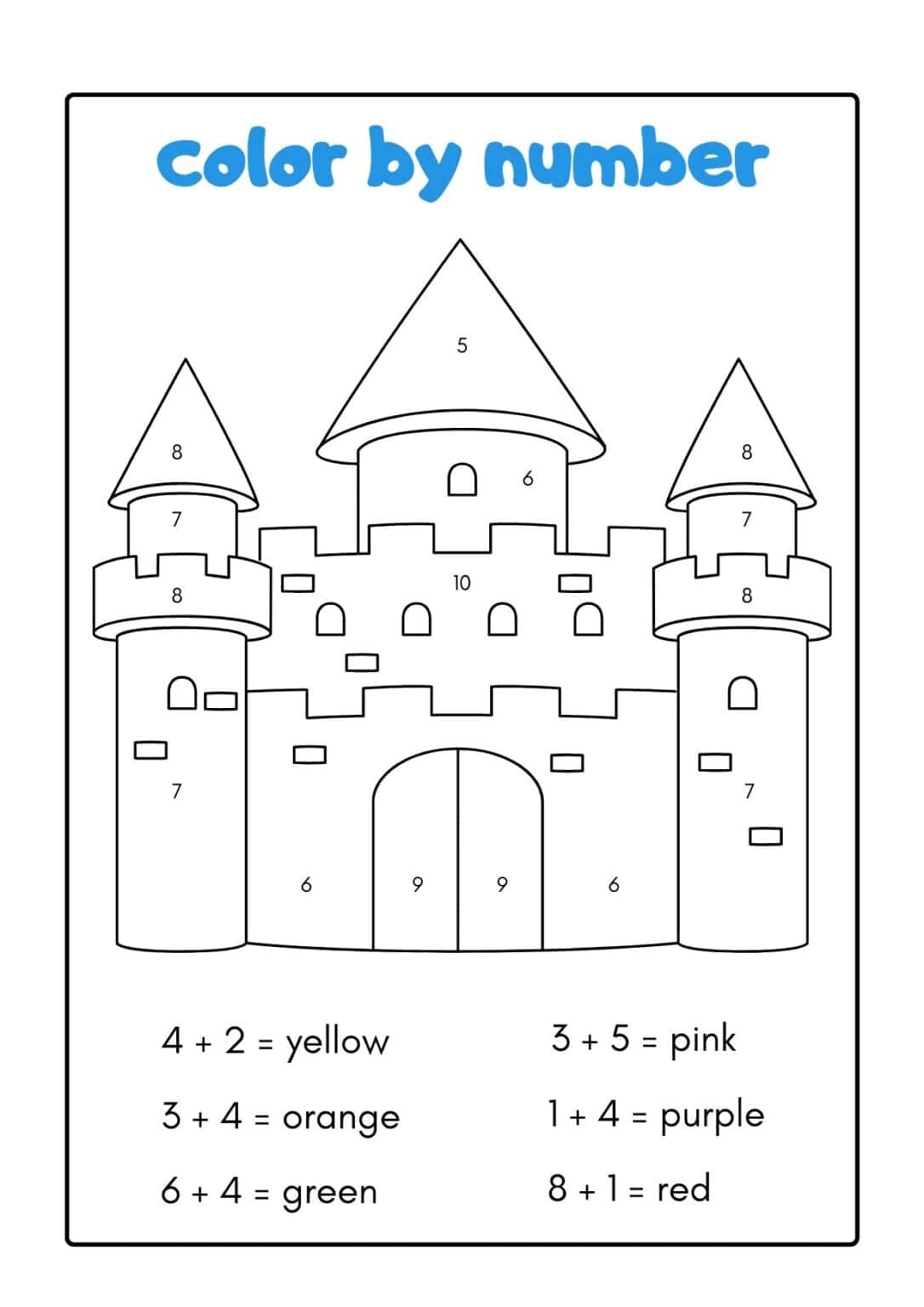 Color By Number coloring pages for Kids - Free Printable Download in ...